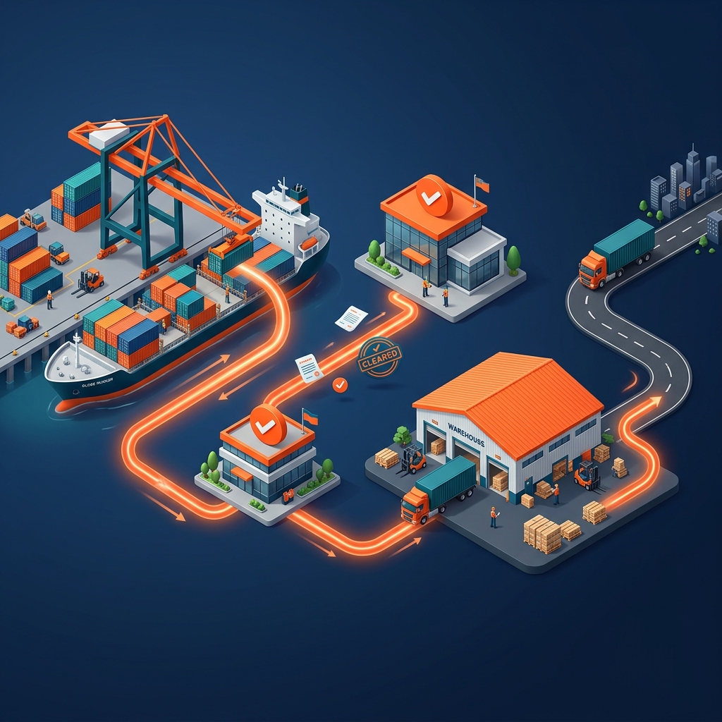 Customs clearance process flowchart